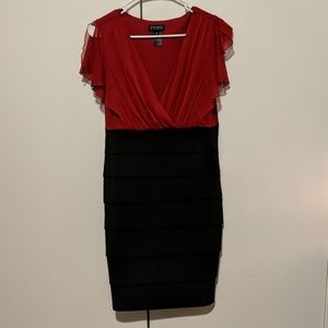 Enfocus Red & Black Cocktail Dress